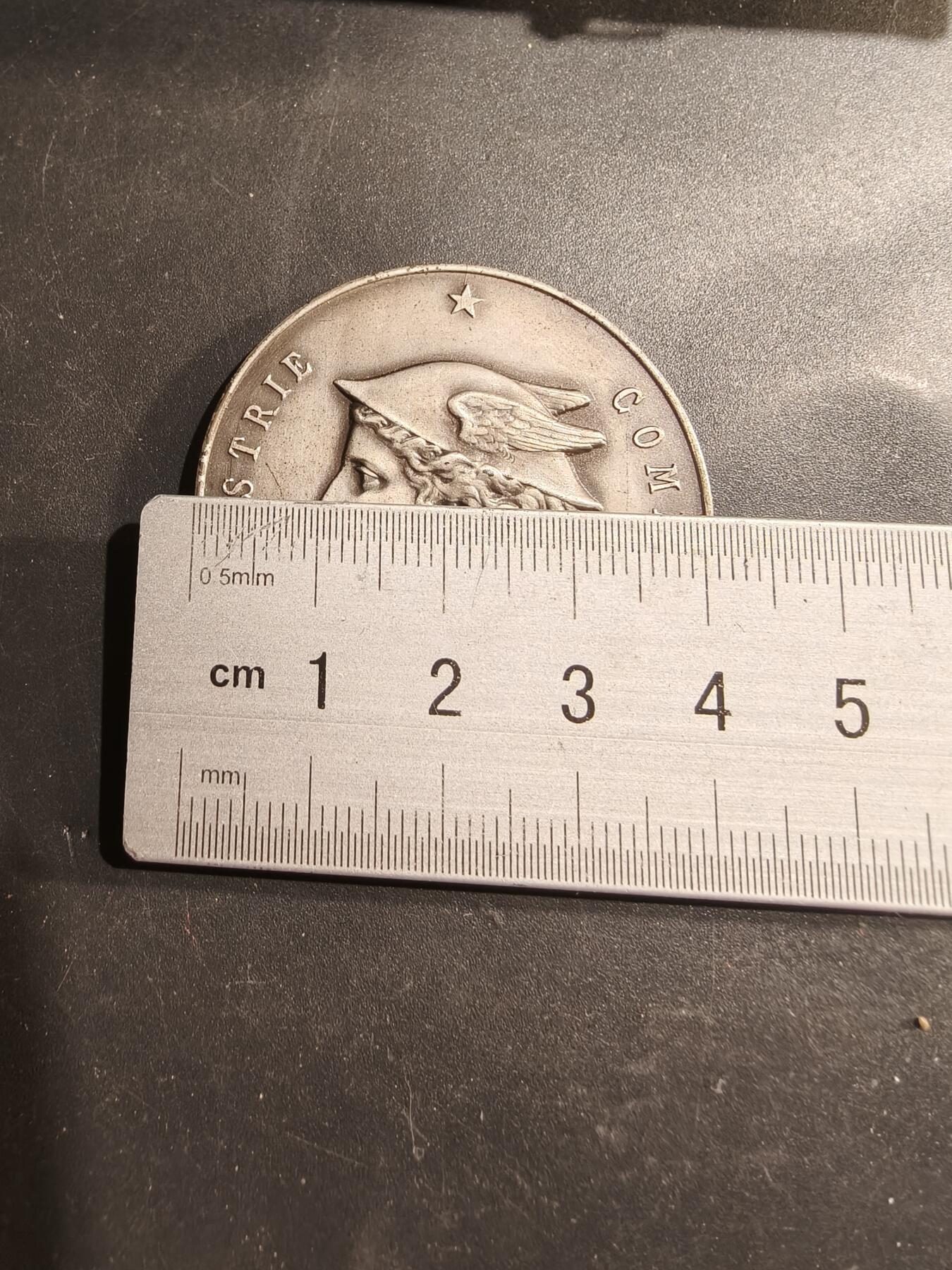 老王徽章第183期 法国阿让和洛特-加龙省工商会镀银大铜章    原盒     直径41mm    重量27.3g