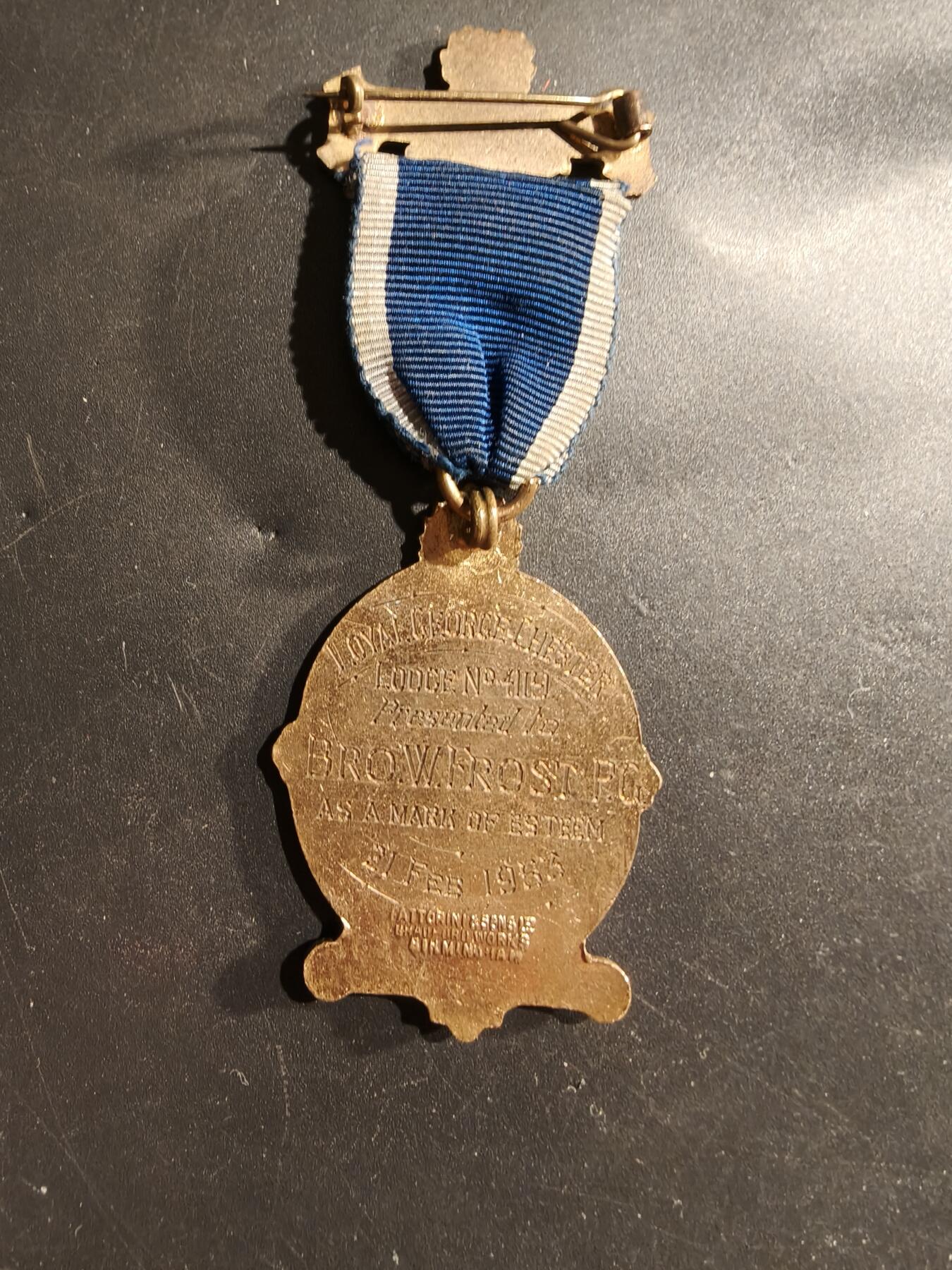 老王徽章第183期 英国共济会奖章   早期实发版