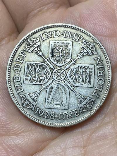 2026年第二十九场(总第一百九十八场）英国一线回流散币新年初九特拍场第一场(免佣金) - 英国🇬🇧1928年1弗洛林银币(乔治五世第三版，500银)