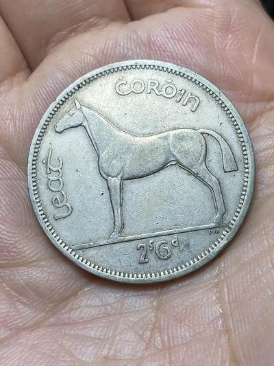 2026年第二十九场(总第一百九十八场）英国一线回流散币新年初九特拍场第一场(免佣金) - 爱尔兰🇮🇪1961年1/2克朗(等值2先令6便士，共和国时期第一套第二版)