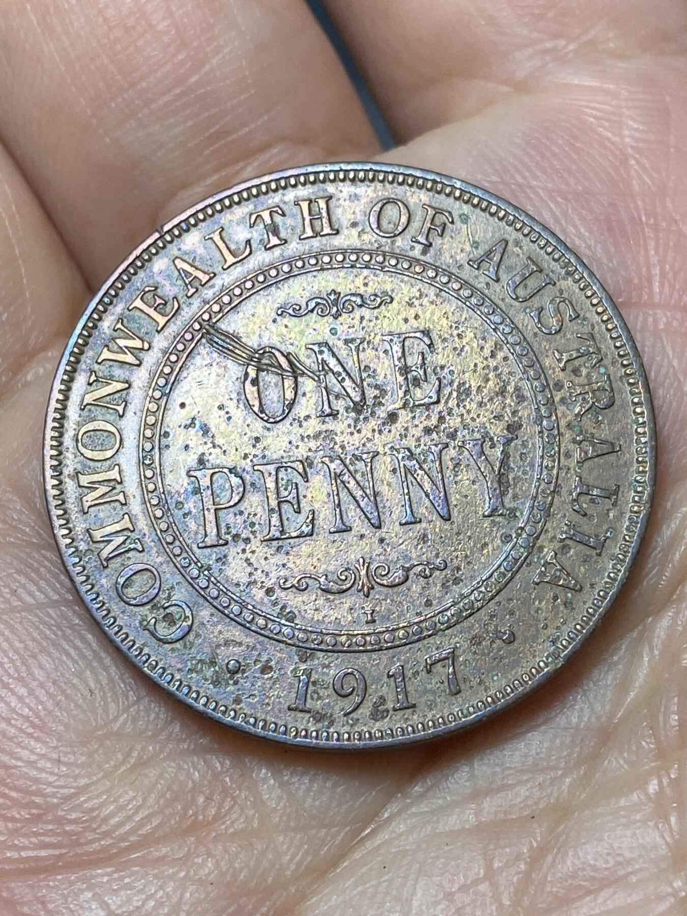 2026年第二十九场(总第一百九十八场）英国一线回流散币新年初九特拍场第一场(免佣金) 澳大利亚🇦🇺1917年1便士(乔治五世时期，c版I标加尔各答造)