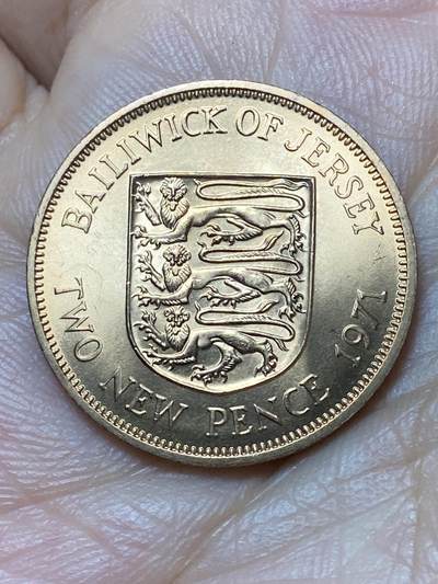 2026年第二十九场(总第一百九十八场）英国一线回流散币新年初九特拍场第一场(免佣金) - 原光好品–英属泽西岛🇯🇪1971年2新便士(伊丽莎白二世中年花冠，十进制第一套首发年)