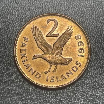 回流0301 - 英属福克兰群岛（马尔维纳斯群岛）1998年2便士铜币 高地鹅