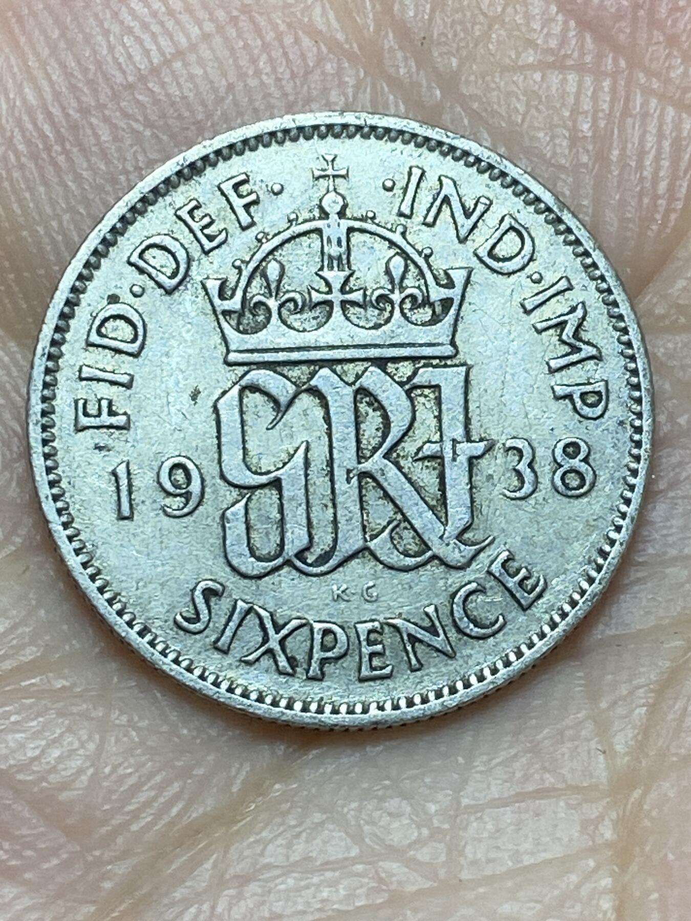 2026年第二十九场(总第一百九十八场）英国一线回流散币新年初九特拍场第一场(免佣金) 英国🇬🇧1938年6便士银币(乔治六世第一版，500银)