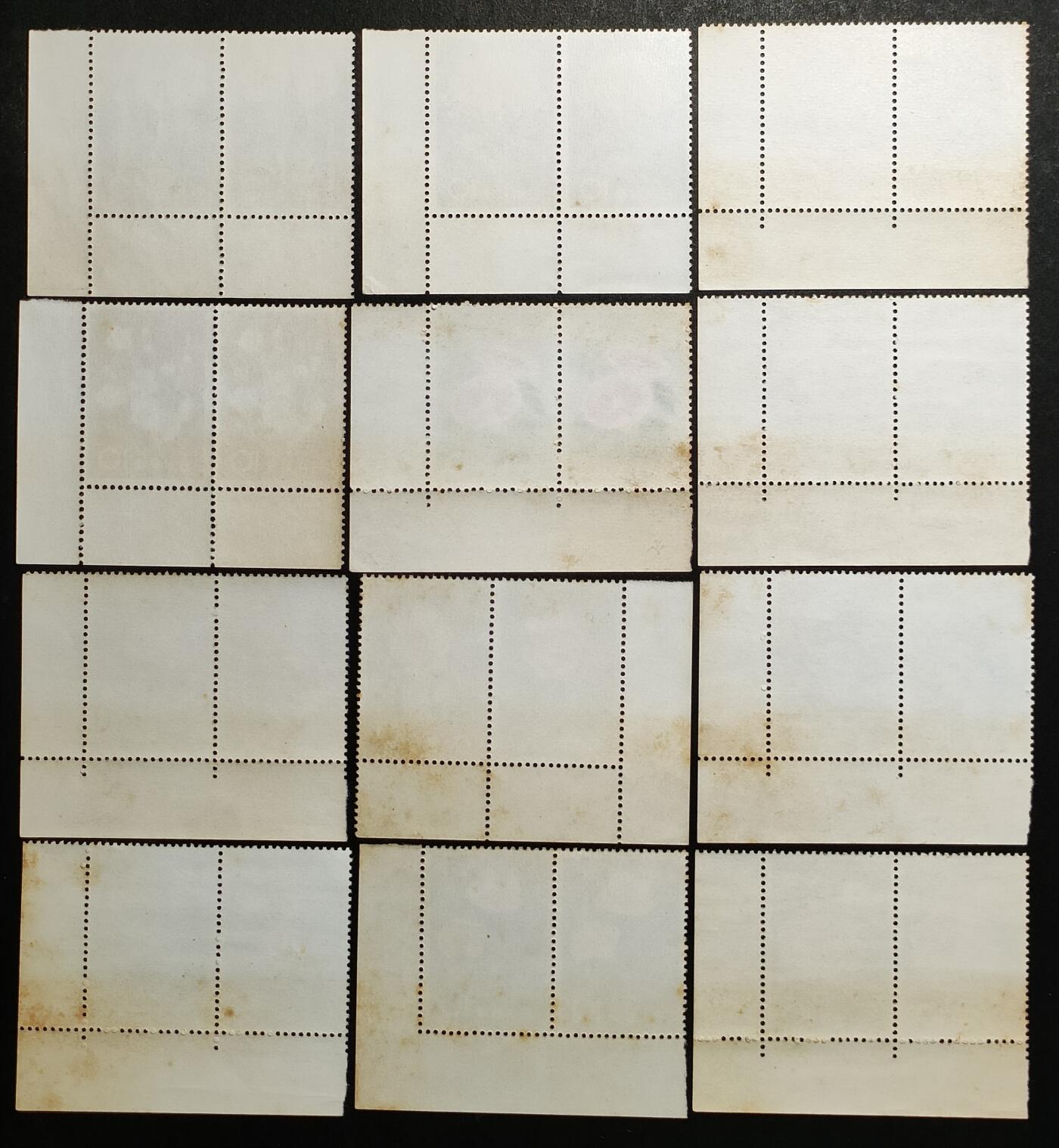 ↓君缘收藏747期☞钱币邮品↓无佣金、可寄存、满30元包邮  日本邮票，1961年现代邮政90周年:花卉邮票12全带厂铭双联