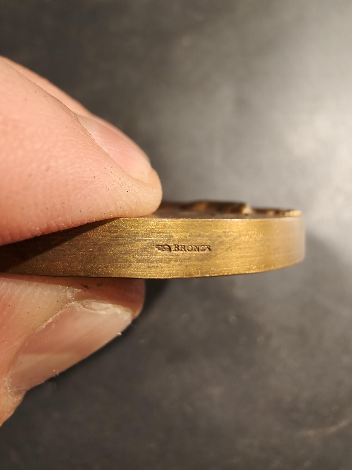 老王徽章第183期 法国电气工程总工会大铜章     原盒     直径66mm     重量166.2g