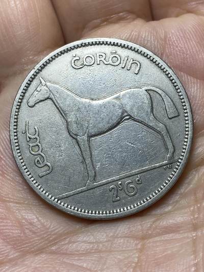 2026年第二十九场(总第一百九十八场）英国一线回流散币新年初九特拍场第一场(免佣金) - 爱尔兰🇮🇪1954年1/2克朗(等值2先令6便士，共和国时期第一套第二版)