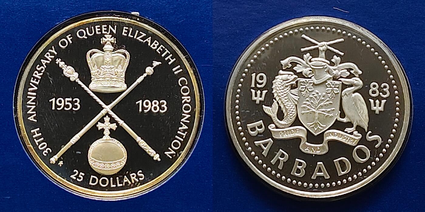 【全场包邮】纯粹捡漏拍505场 【稀少】加勒比五国1983年女王加冕30周年克朗型精制纪念银币5枚盒装-盒证全-巴哈马3374/维尔京2957/巴巴多斯2951/所罗门2944/伯利兹2944