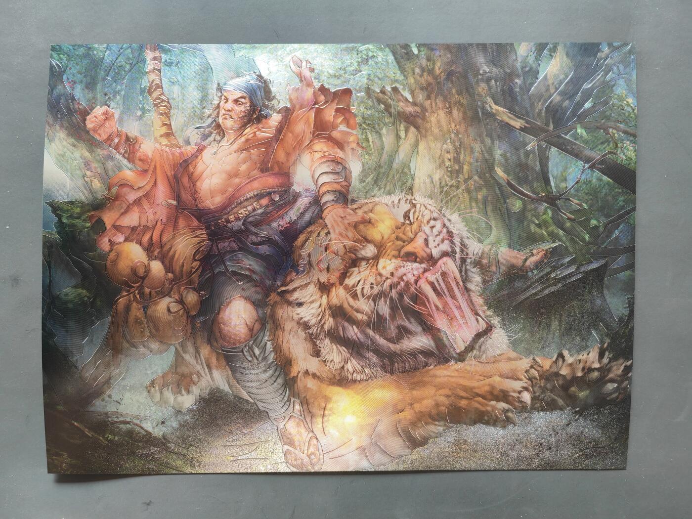 阳大大卡牌拍卖第101期（持续收拍品，周六晚上九点截拍，进群福利早知道） 【A4大卡】承匠 张墨一 A4大卡 镭射 场景卡四张 水浒画集上册特典 绝版已久