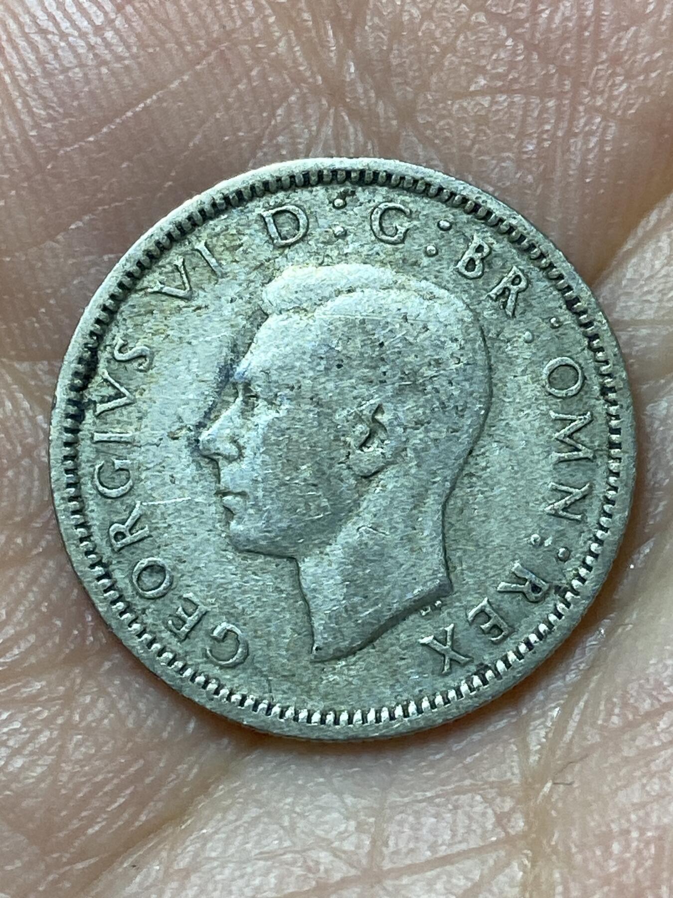 2026年第二十九场(总第一百九十八场）英国一线回流散币新年初九特拍场第一场(免佣金) 英国🇬🇧1945年6便士银币(乔治六世第一版，500银)