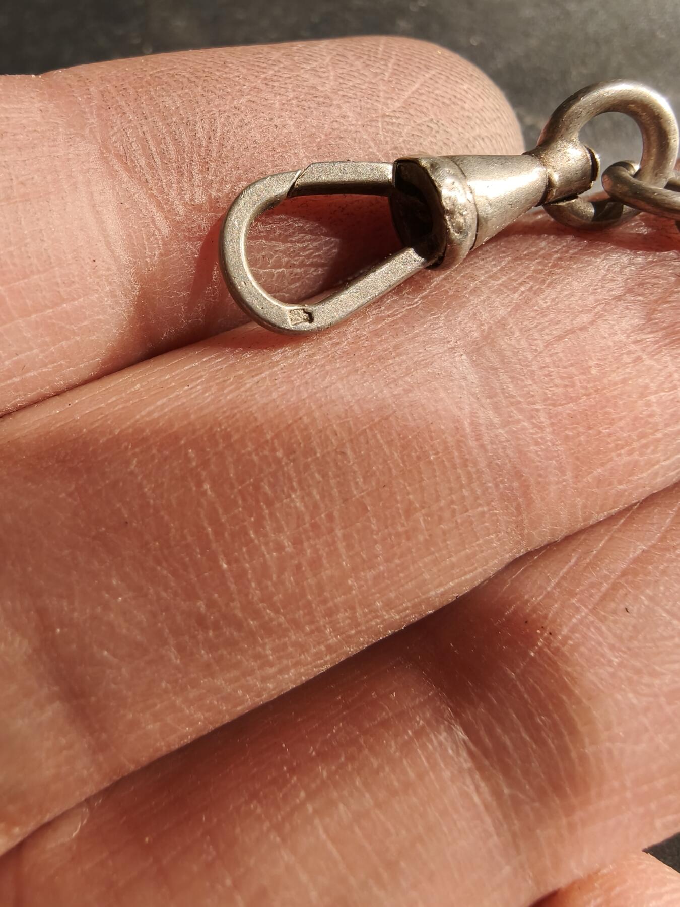 老王徽章第183期 法国银链子    野猪头银标     10.4g