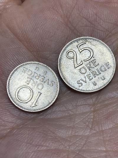 2026年第二十八场(总第一百九十七场）新春初七特拍场(佣金3%最低1元) - 瑞典🇸🇪1967年10欧尔，1972年25欧尔(古斯塔夫六世第二版)