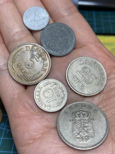 2026年第二十八场(总第一百九十七场）新春初七特拍场(佣金3%最低1元) - 丹麦🇩🇰6枚：1970年1欧尔，71年5欧尔，53年2欧尔，62年10欧尔，49年25欧尔，61年1克朗(弗雷德里克九世时期)