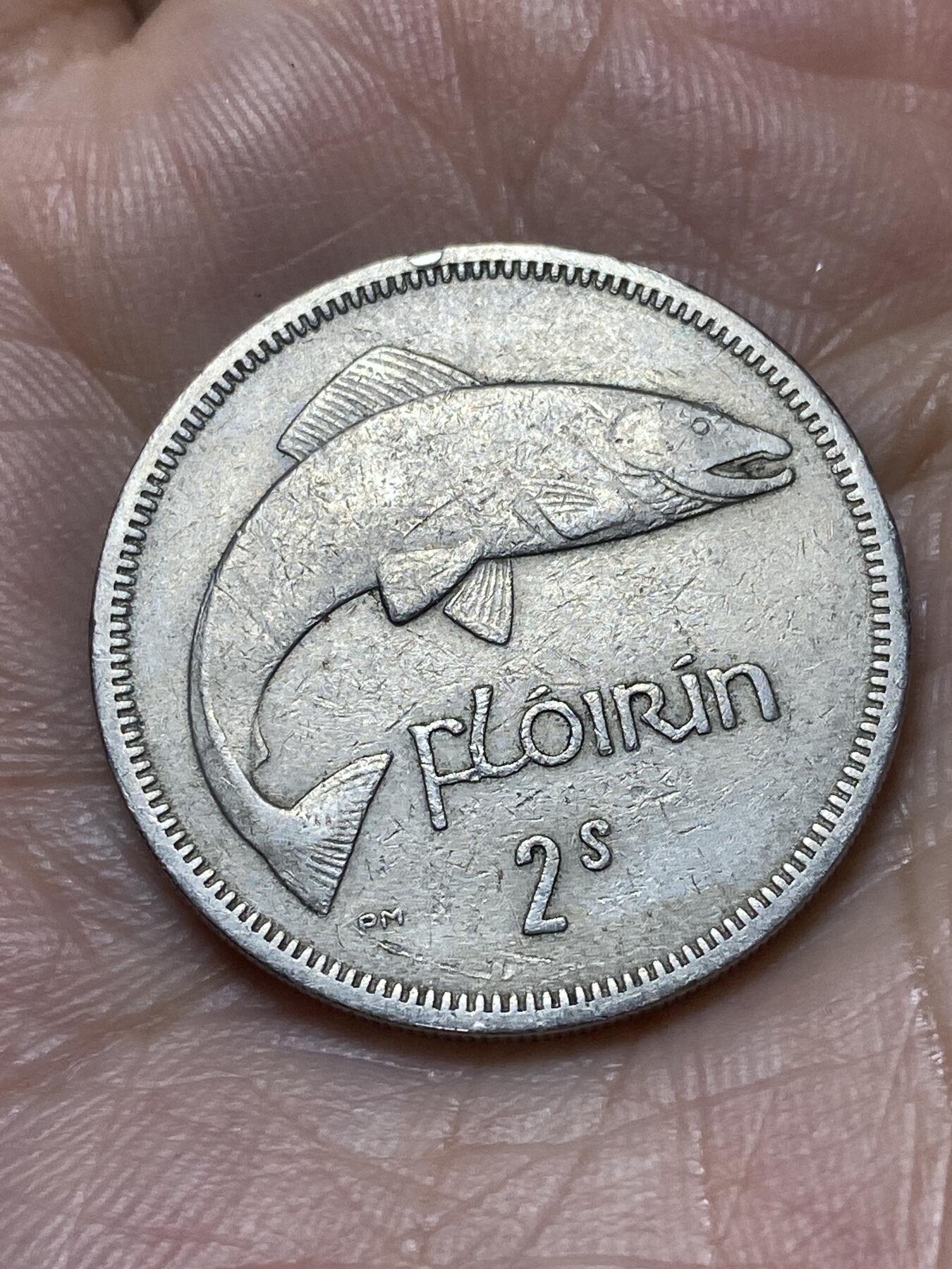 2026年第二十九场(总第一百九十八场）英国一线回流散币新年初九特拍场第一场(免佣金) 爱尔兰🇮🇪1963年1弗洛林(等值2先令，共和国时期第一套第二版)