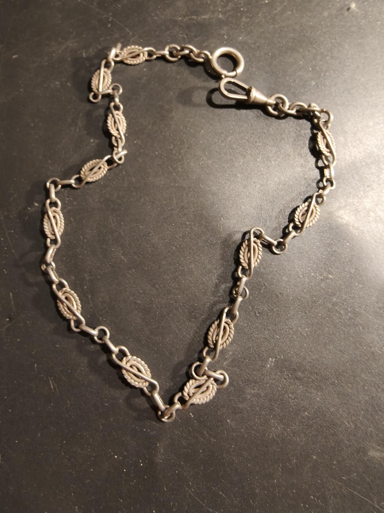 老王徽章第183期 法国银链子    野猪头银标     10.4g