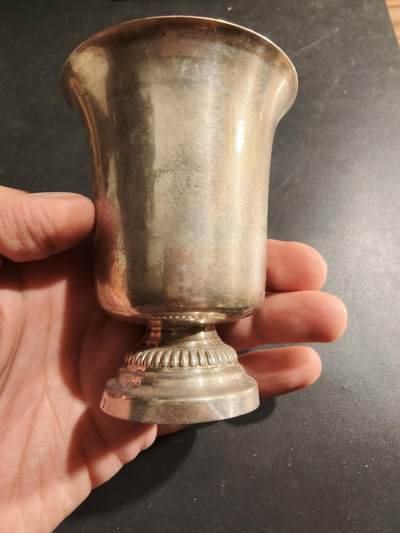 老王徽章第183期 - 法国银高脚杯    密涅瓦2级银标800银   54.2g