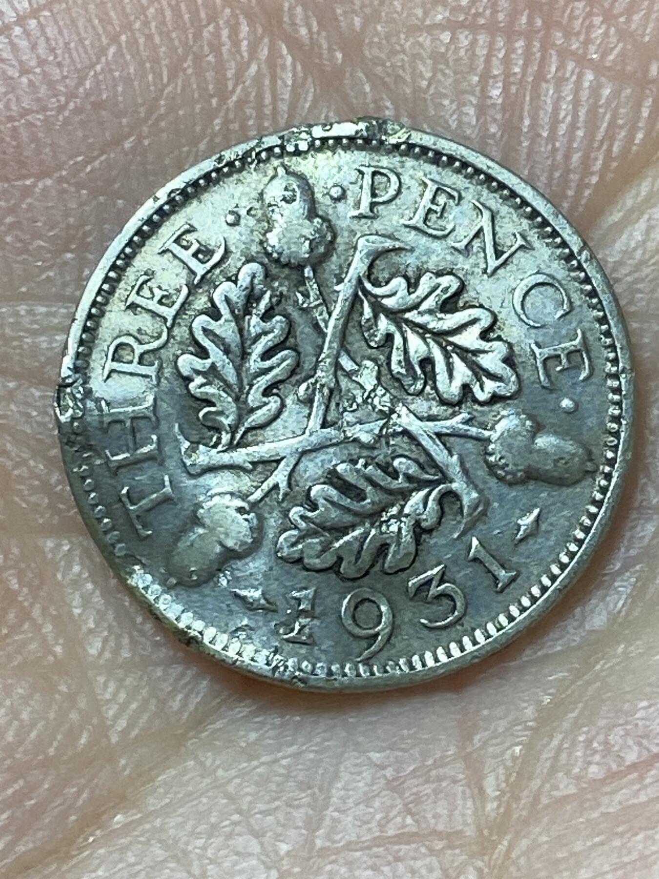 2026年第二十九场(总第一百九十八场）英国一线回流散币新年初九特拍场第一场(免佣金) 币不平–英国🇬🇧1931年3便士银币(乔治五世第四版，500银)