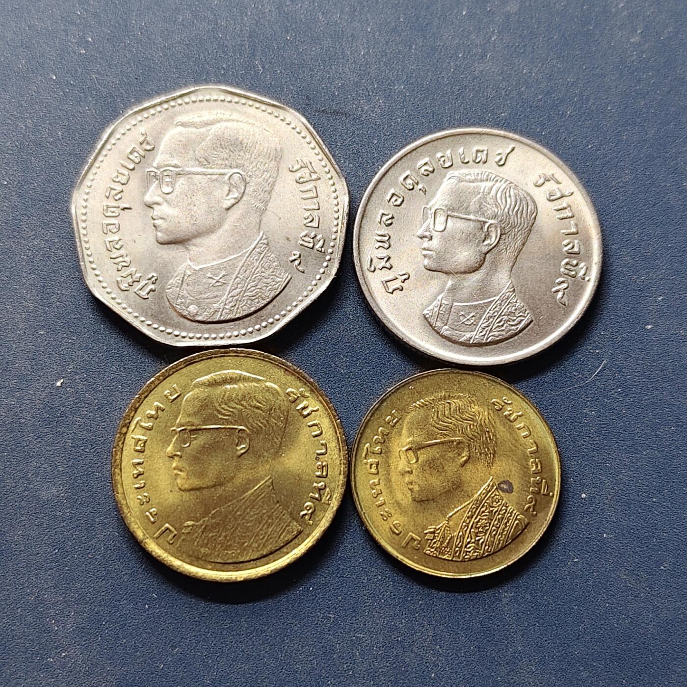 【全场包邮】纯粹捡漏拍504场-更新中 泰国1974-1980年拉玛九世4枚套币 BU品相