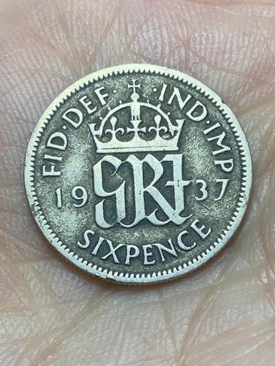 2026年第二十九场(总第一百九十八场）英国一线回流散币新年初九特拍场第一场(免佣金) - 英国🇬🇧1937年6便士银币(乔治六世加冕年，第一版首发年，500银)