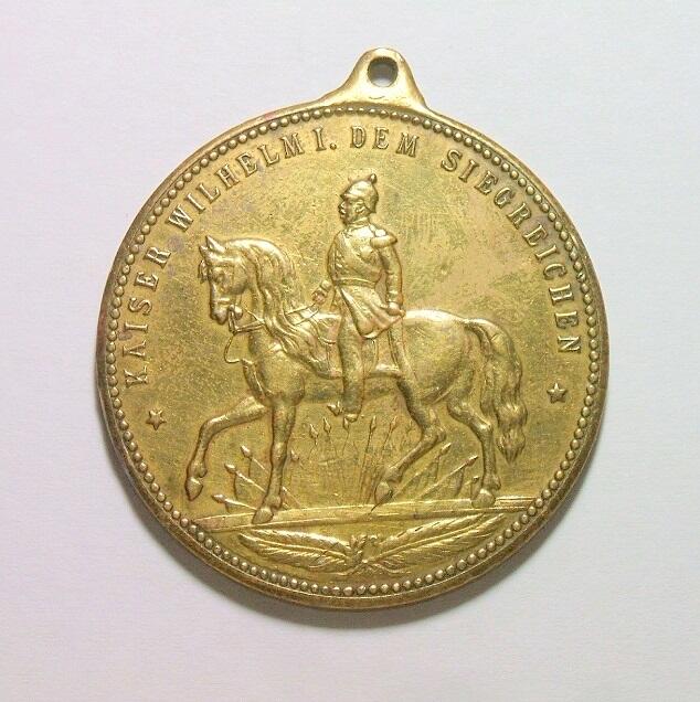德国威廉一世骑马+德意志9位邦国国王+俾斯麦高浮雕铜章 38MM