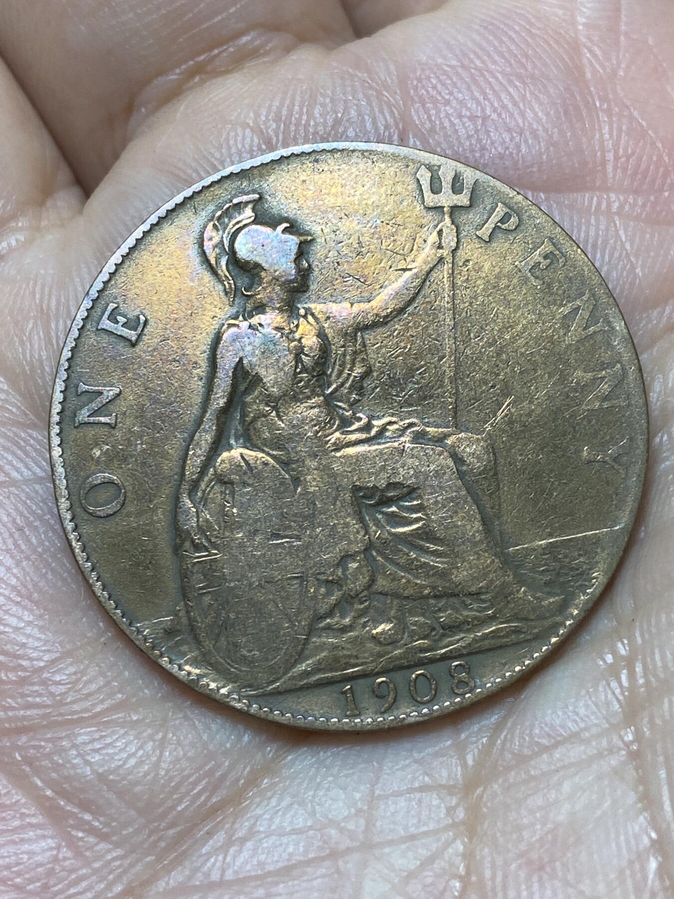 2026年第二十九场(总第一百九十八场）英国一线回流散币新年初九特拍场第一场(免佣金) 英国🇬🇧1908年1便士(爱德华七世时期)