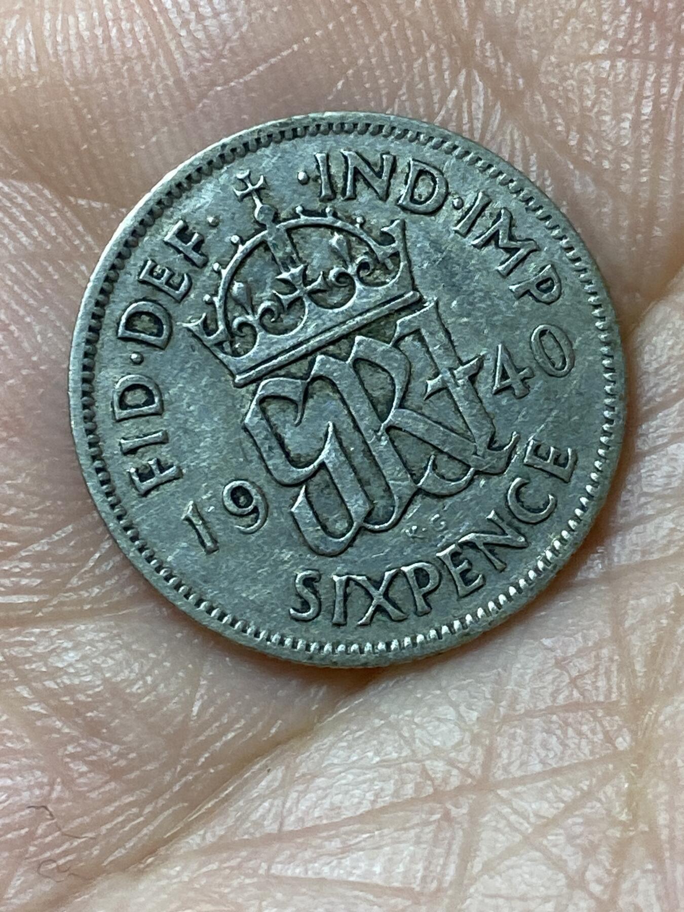 2026年第二十九场(总第一百九十八场）英国一线回流散币新年初九特拍场第一场(免佣金) 英国🇬🇧1940年6便士银币(乔治六世第一版，500银)