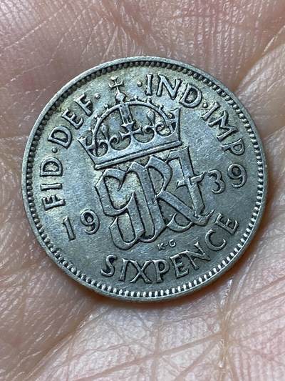 2026年第二十九场(总第一百九十八场）英国一线回流散币新年初九特拍场第一场(免佣金) - 英国🇬🇧1939年6便士银币(乔治六世第一版，500银)