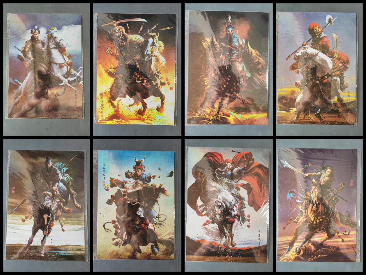 阳大大卡牌拍卖第101期（持续收拍品，周六晚上九点截拍，进群福利早知道） 【A4粗闪大卡】承匠 张墨一 A4大卡 彩闪 梁山八骠骑8张 水浒画集下册特典 错过难寻