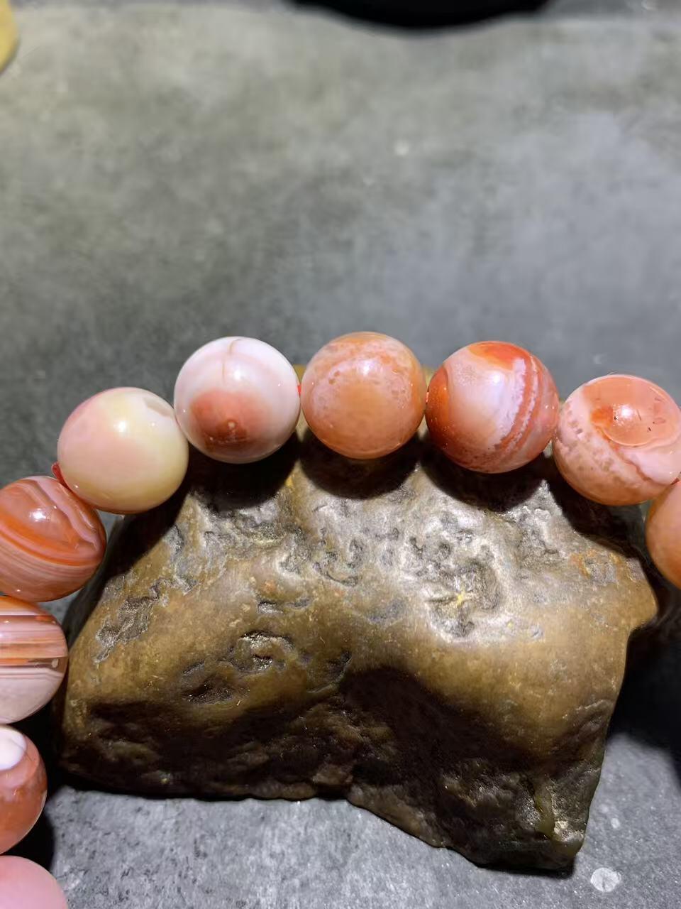 川料南红玛瑙单圈手串一条