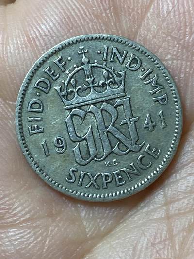 2026年第二十九场(总第一百九十八场）英国一线回流散币新年初九特拍场第一场(免佣金) - 英国🇬🇧1941年6便士银币(乔治六世第一版，500银)