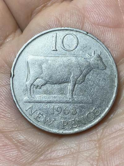 2026年第二十九场(总第一百九十八场）英国一线回流散币新年初九特拍场第一场(免佣金) - 英属根西岛🇬🇬1968年10新便士(伊丽莎白二世时期，十进制第一套首发年)