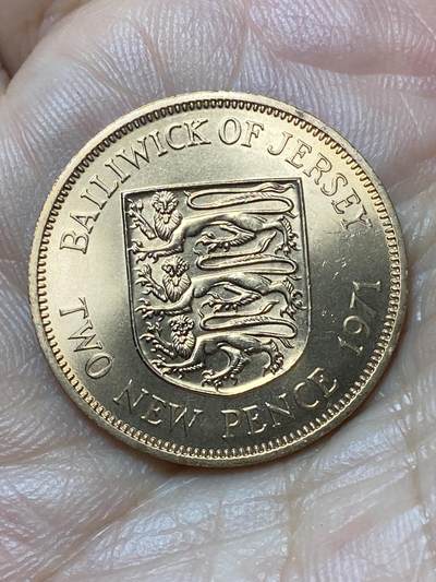 2026年第二十九场(总第一百九十八场）英国一线回流散币新年初九特拍场第一场(免佣金) - 原光好品–英属泽西岛🇯🇪1971年2新便士(伊丽莎白二世中年花冠，十进制第一套首发年)