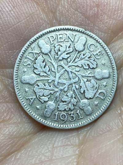 2026年第二十九场(总第一百九十八场）英国一线回流散币新年初九特拍场第一场(免佣金) - 英国🇬🇧1931年6便士银币(乔治五世第五版，500银)