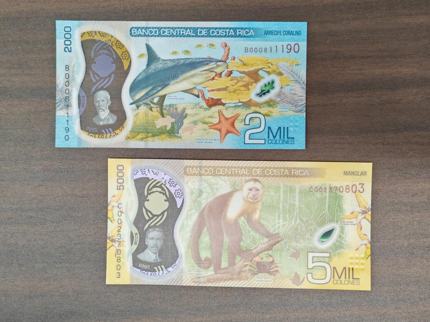 【礼羽收藏】🌏世界钱币拍卖125期 （一组2张）【UNC】美洲 哥斯达黎加 2018年 2000.5000