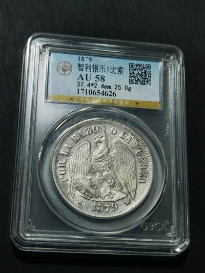 天下钱庄专场欢迎参拍 - 智利鹰洋一比索银币