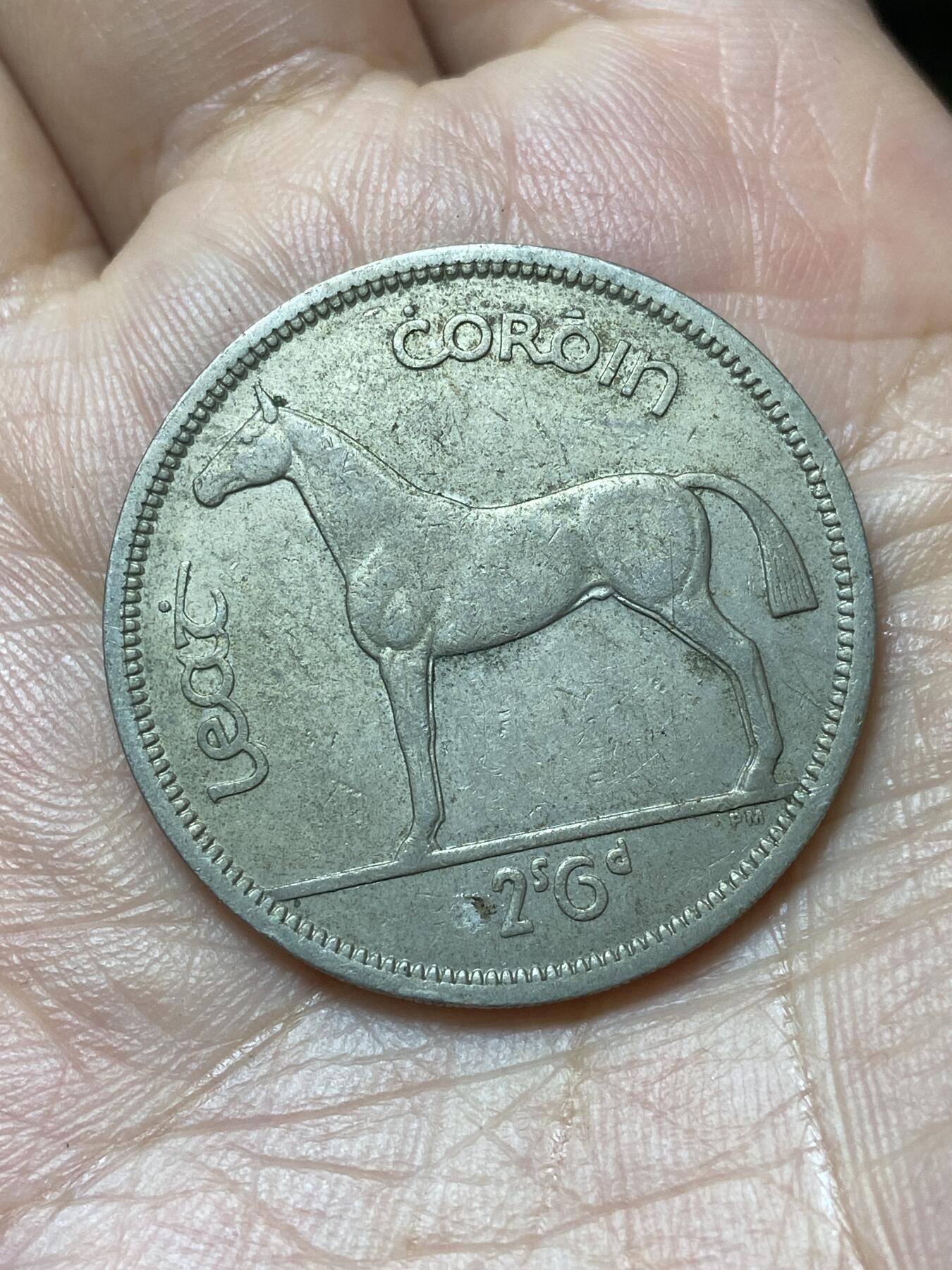 2026年第二十九场(总第一百九十八场）英国一线回流散币新年初九特拍场第一场(免佣金) 爱尔兰🇮🇪1964年1/2克朗(等值2先令6便士，共和国时期第一套第二版)