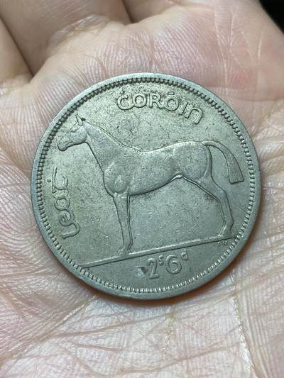 2026年第二十九场(总第一百九十八场）英国一线回流散币新年初九特拍场第一场(免佣金) - 爱尔兰🇮🇪1964年1/2克朗(等值2先令6便士，共和国时期第一套第二版)