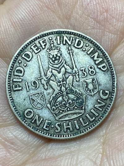 2026年第二十九场(总第一百九十八场）英国一线回流散币新年初九特拍场第一场(免佣金) - 英国🇬🇧1938年1先令银币(乔治六世第一版，苏格兰坐狮版，发行量最少年份，500银)