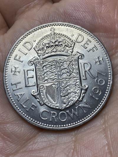 2026年第二十九场(总第一百九十八场）英国一线回流散币新年初九特拍场第一场(免佣金) - 原光好品–英国🇬🇧1967年半克朗(伊丽莎白二世青年桂冠第二版，普制币关门年)