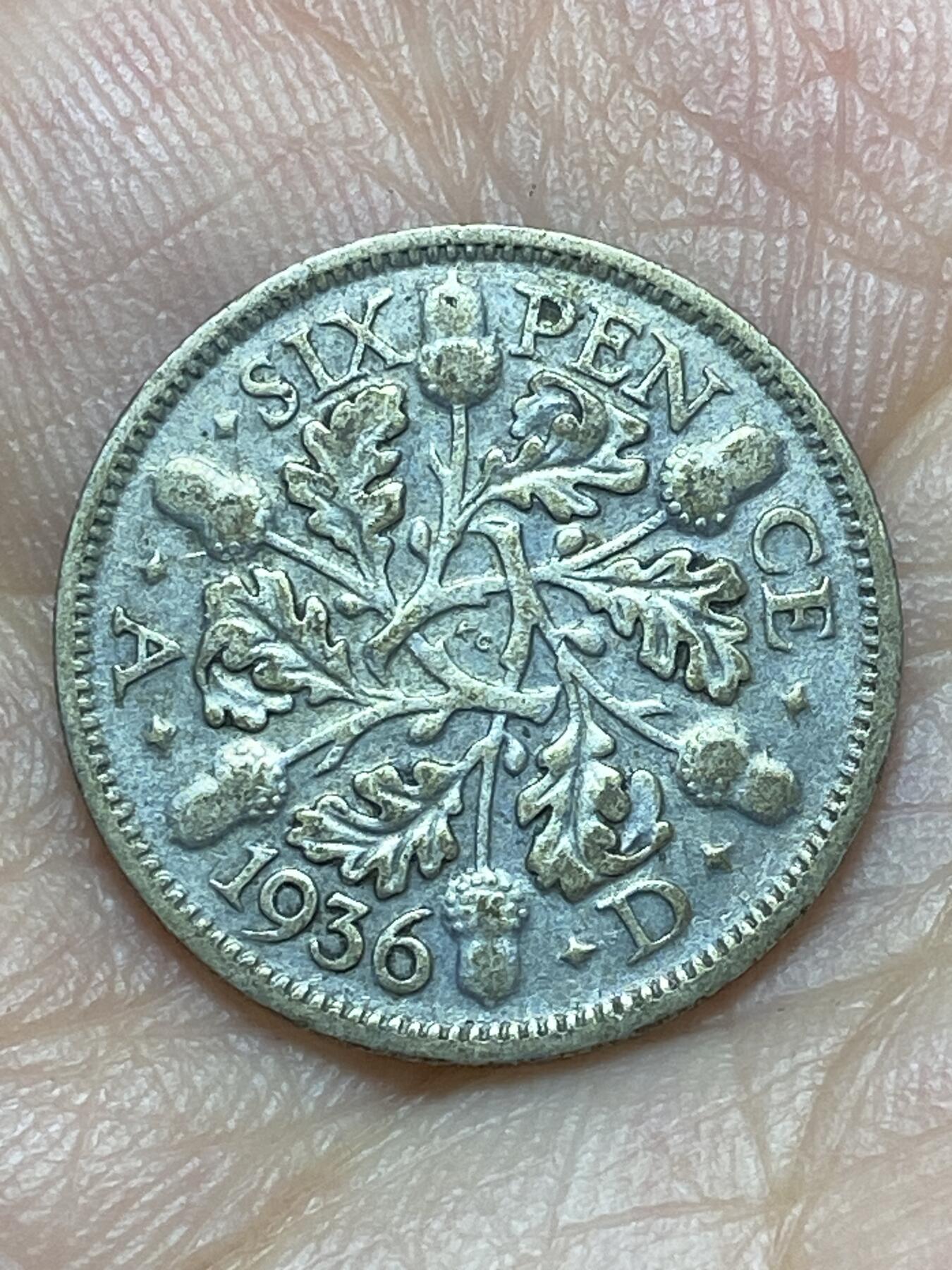 2026年第二十九场(总第一百九十八场）英国一线回流散币新年初九特拍场第一场(免佣金) 英国🇬🇧1936年6便士银币(乔治五世逝世年，第五版关门年，500银)