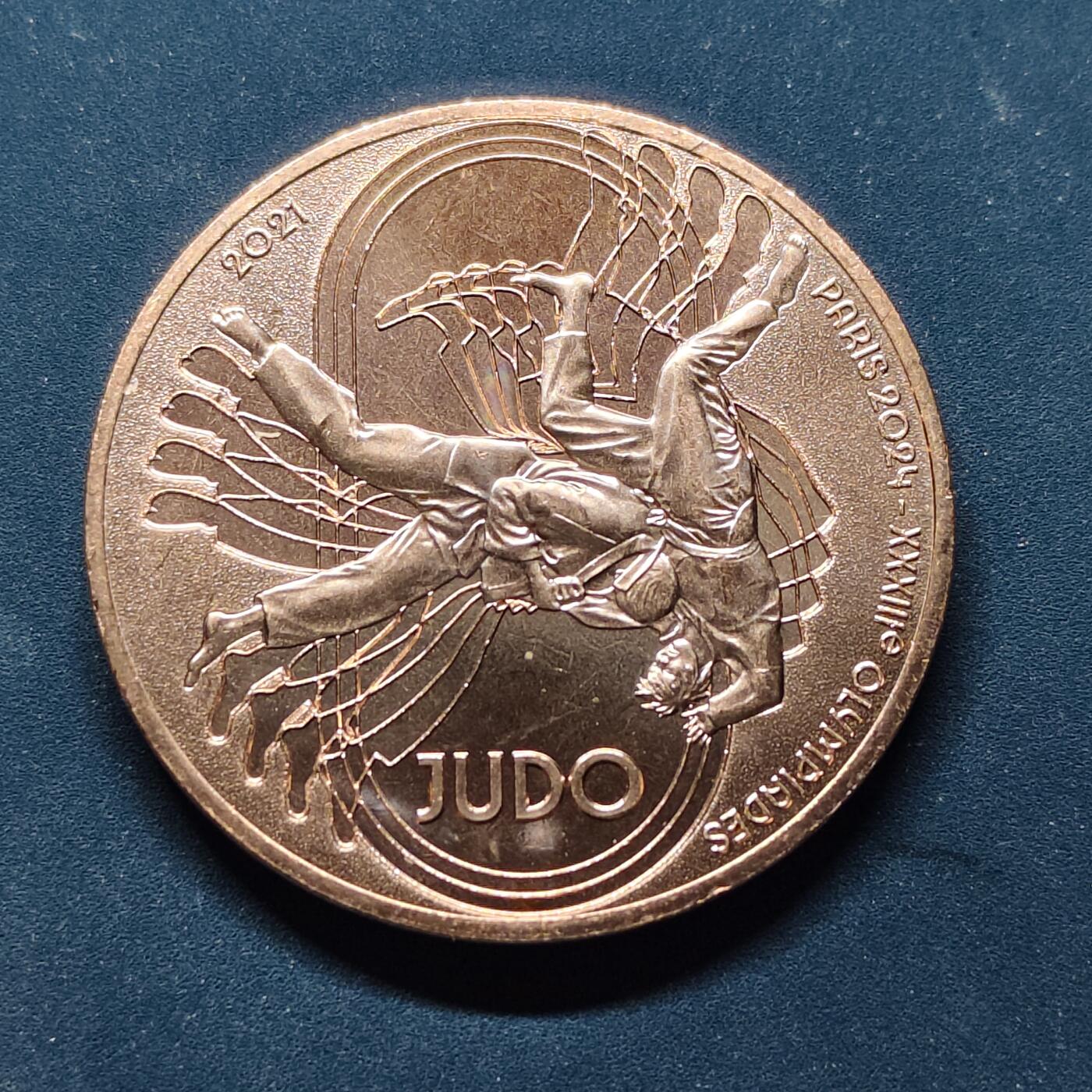 【全场包邮】纯粹捡漏拍504场-更新中 法国2021年1/4欧元巴黎奥运会柔道纪念币