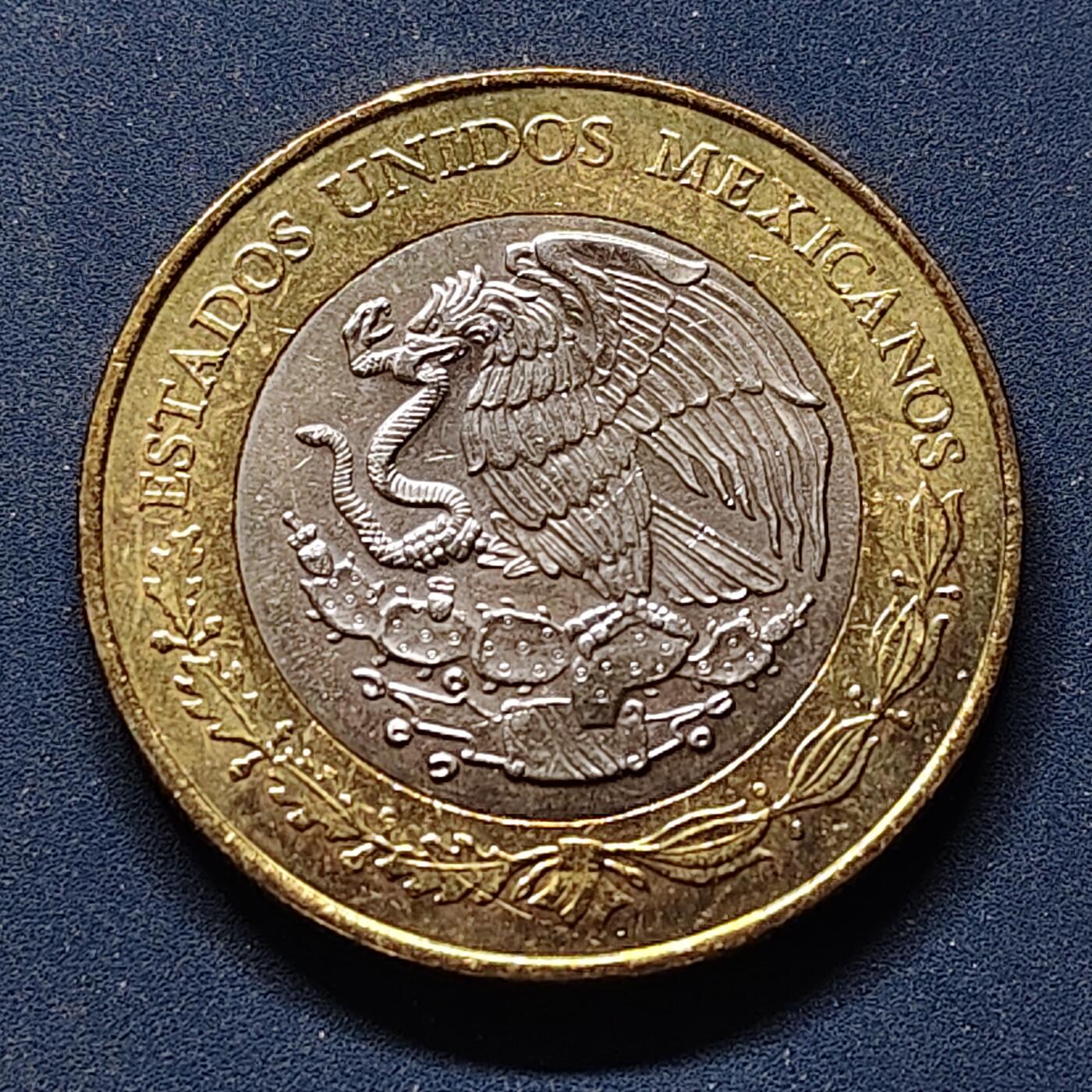 【全场包邮】纯粹捡漏拍504场-更新中 墨西哥2017年20比索宪法100周年双色纪念币