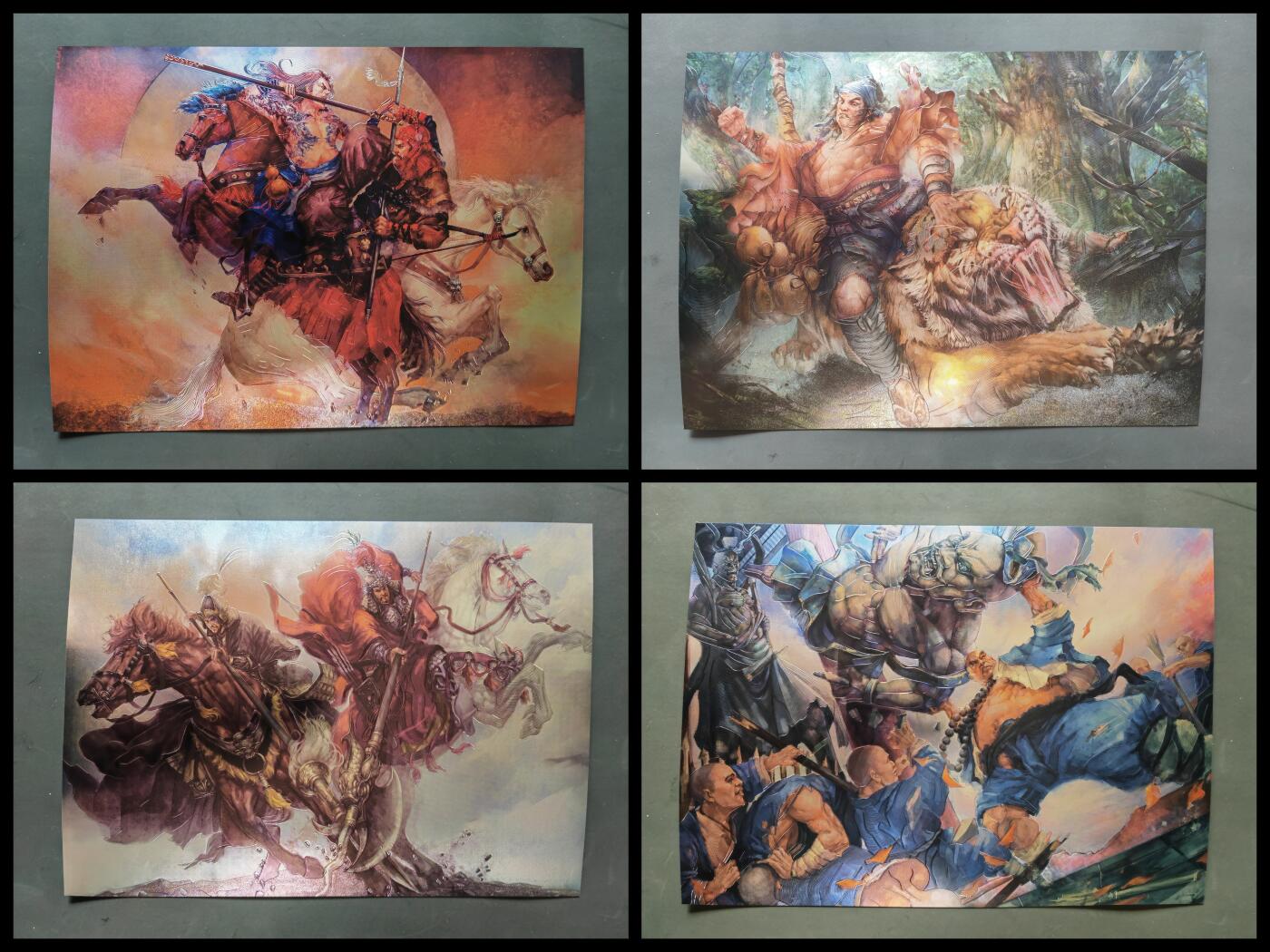 阳大大卡牌拍卖第101期（持续收拍品，周六晚上九点截拍，进群福利早知道） 【A4大卡】承匠 张墨一 A4大卡 镭射 场景卡四张 水浒画集上册特典 绝版已久