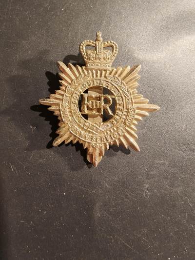 老王徽章第183期 - 英国皇家陆军服务军团帽徽    女王早期铜版