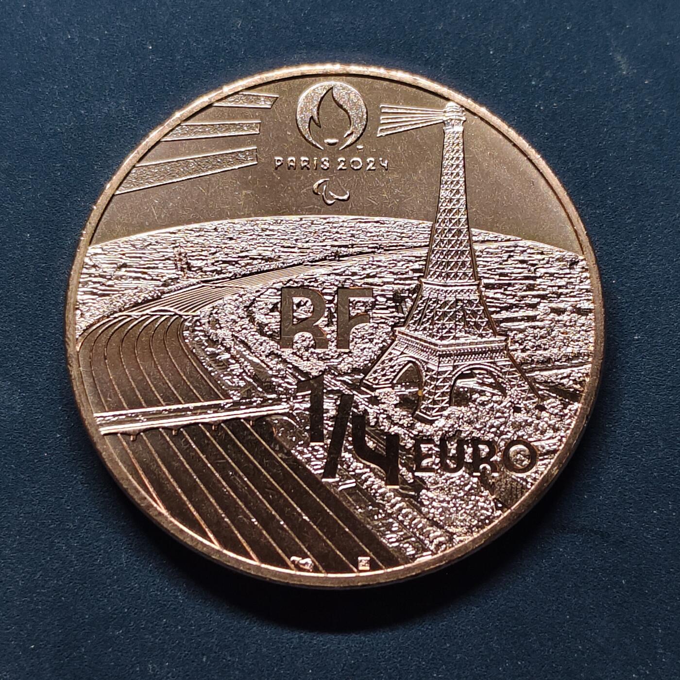 【全场包邮】纯粹捡漏拍504场-更新中 法国2022年1/4欧元巴黎残疾人奥运会盲人足球纪念币