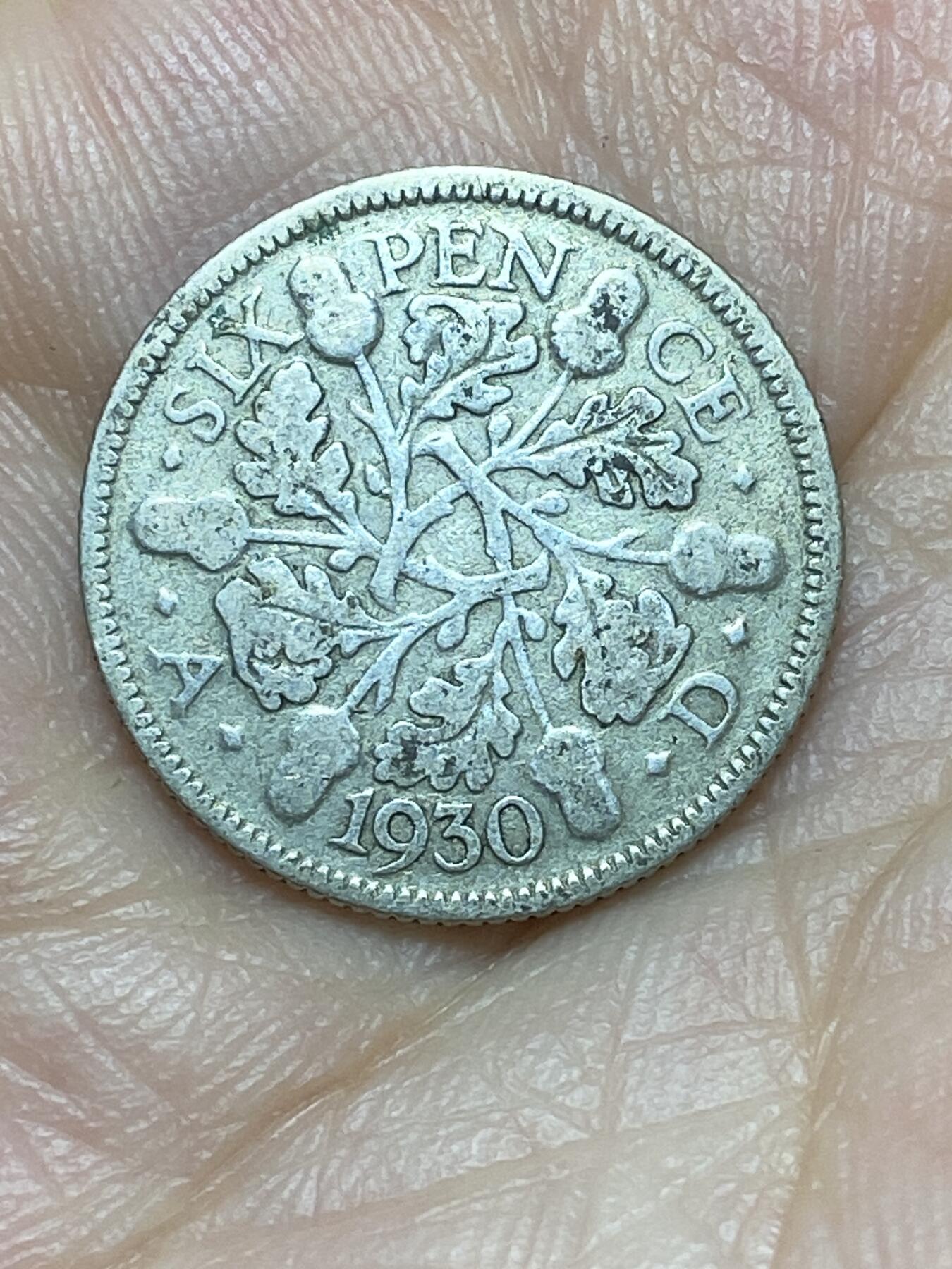 2026年第二十九场(总第一百九十八场）英国一线回流散币新年初九特拍场第一场(免佣金) 英国🇬🇧1930年6便士银币(乔治五世第五版，500银)