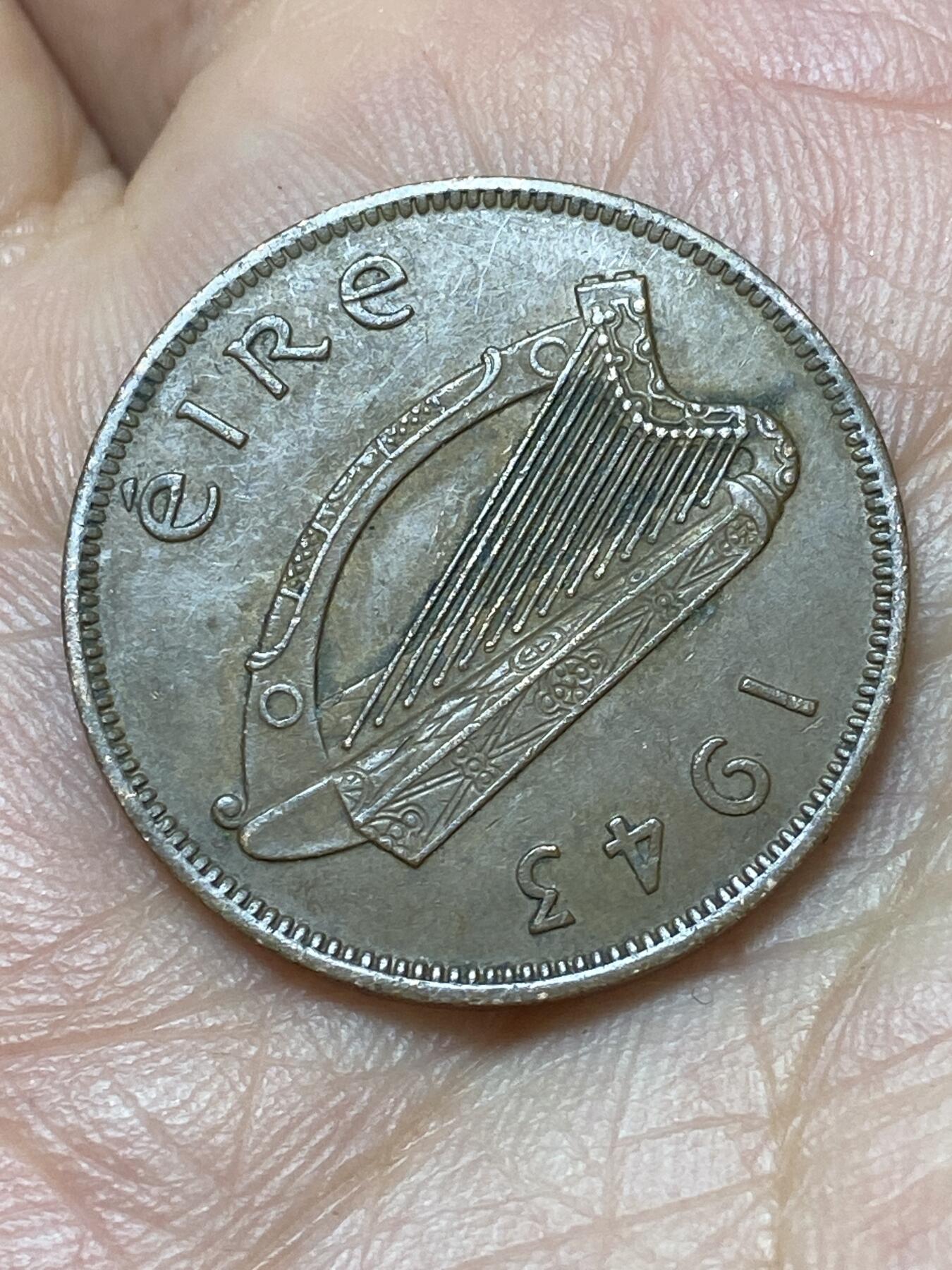 2026年第二十九场(总第一百九十八场）英国一线回流散币新年初九特拍场第一场(免佣金) 爱尔兰🇮🇪1943年1/2便士(共和国时期第一套)