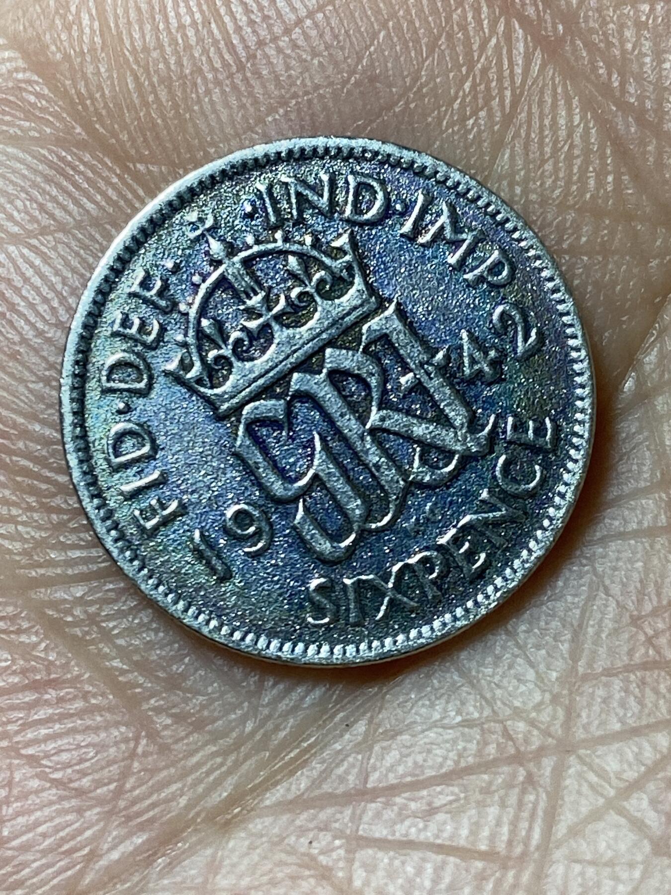 2026年第二十九场(总第一百九十八场）英国一线回流散币新年初九特拍场第一场(免佣金) 英国🇬🇧1942年6便士银币(乔治六世第一版，500银)