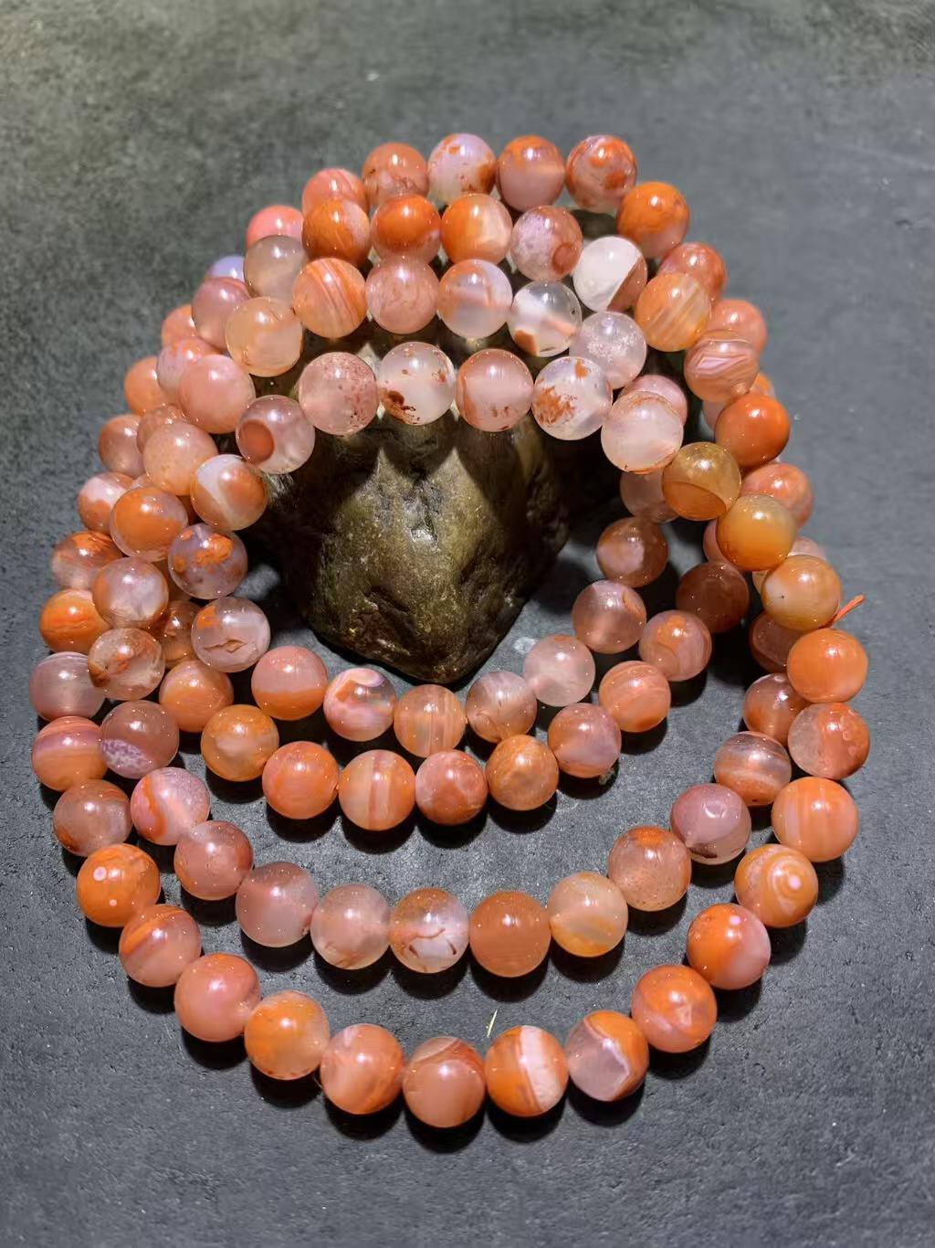 精美川料冰飘荔枝冻飘红南红玛瑙108手串一条，