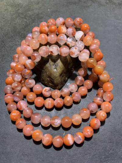 精美川料冰飘荔枝冻飘红南红玛瑙108手串一条， - 精美川料冰飘荔枝冻飘红南红玛瑙108手串一条，